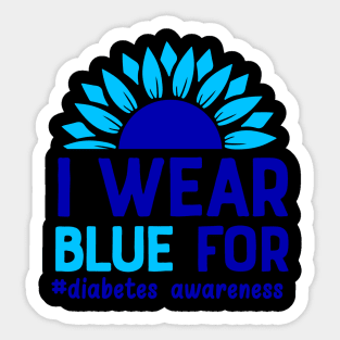 I Wear Blue For Diabetes Awareness Sticker